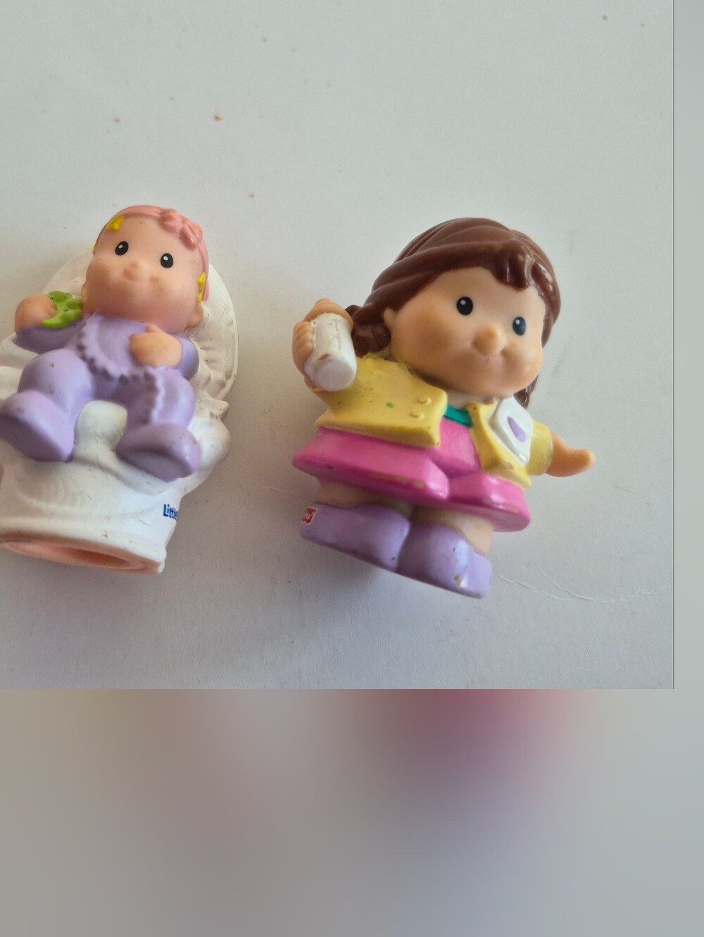 Little People by Fisher Price Set of 2 figures Baby AND mom Mommy Set Lilac